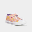 Tennis basses à scratchs en toile multicolore fille
