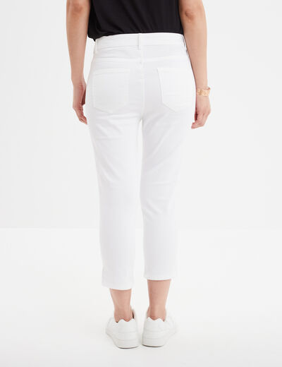 Pantacourt slim 5 poches blanc femme