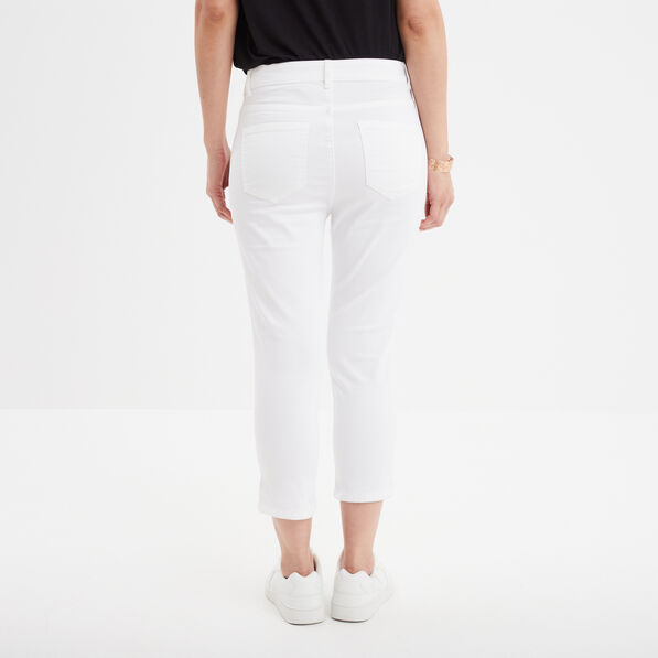 Pantacourt slim 5 poches blanc femme