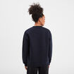 Sweat molleton col rond manches longues bleu fonc&eacute; femme