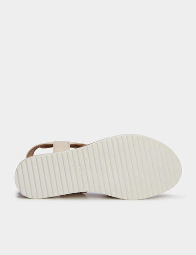 Sandales compens&eacute;es confortables blanc femme