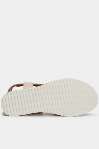 Sandales compens&eacute;es confortables blanc femme