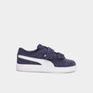 Tennis basses à scratchs en cuir Puma bleu marine garçon