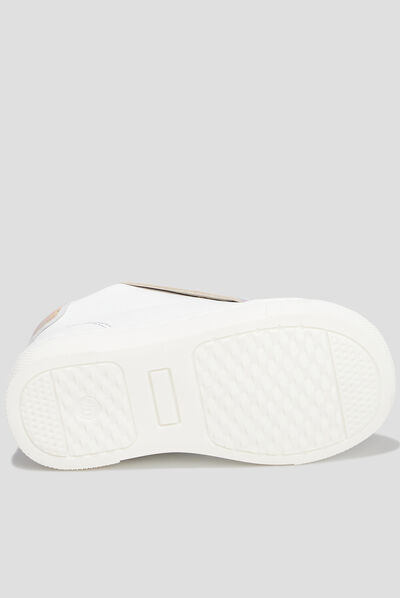 Bottillons zippés en cuir blanc bébé fille