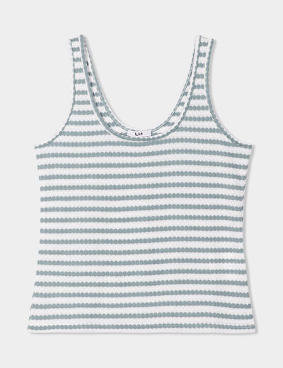 Débardeur col rond en maille vert pastel femme