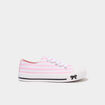 Tennis basses en toile bout renforc&eacute; rose fille