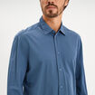 Chemise manches longues stretch bleu gris homme
