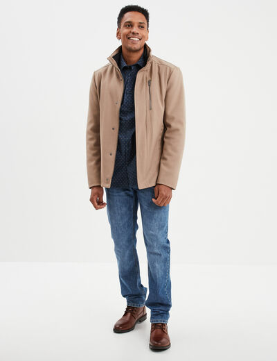 Chemise ajustée col français bleu foncé homme
