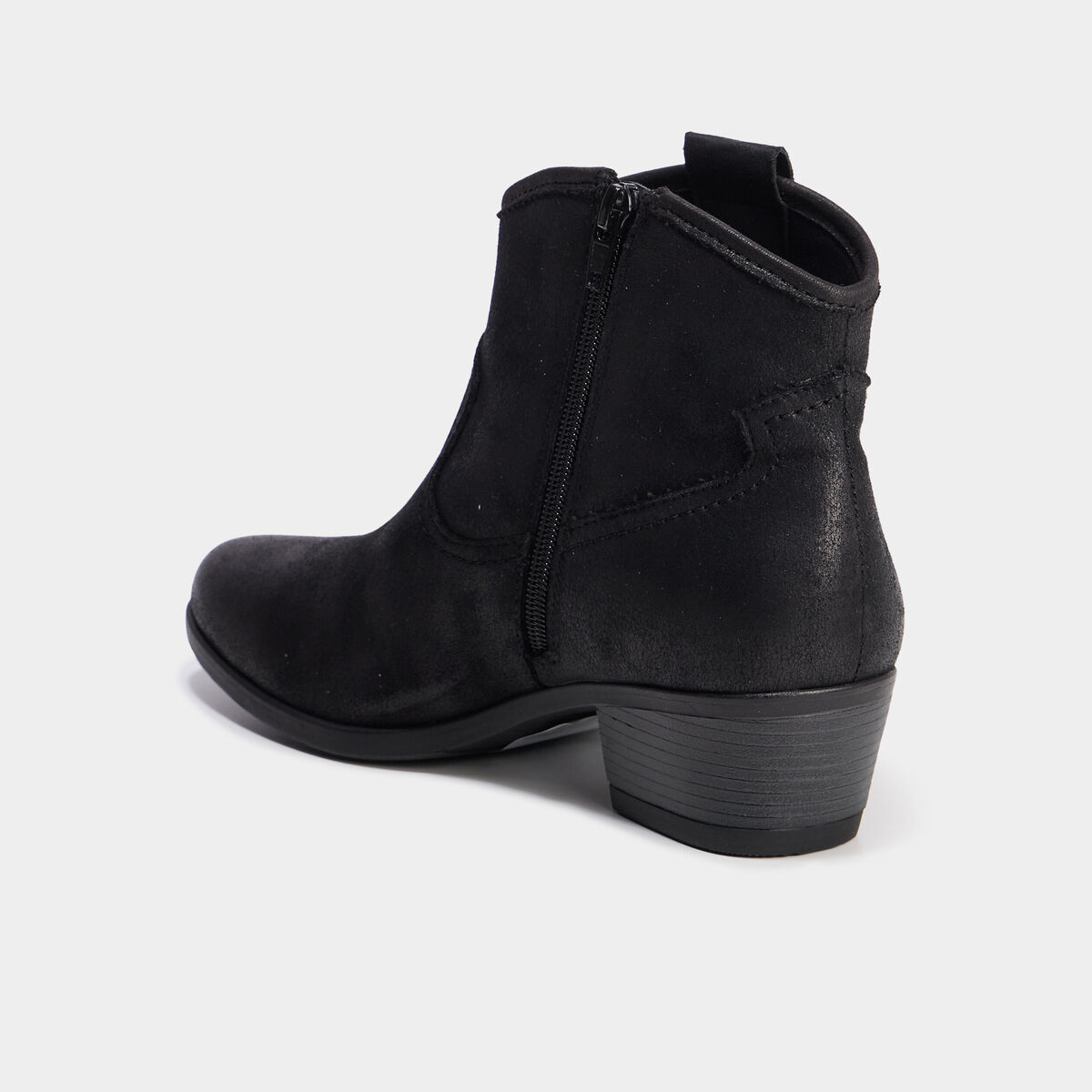 Boots esprit western &agrave; talons noir femme