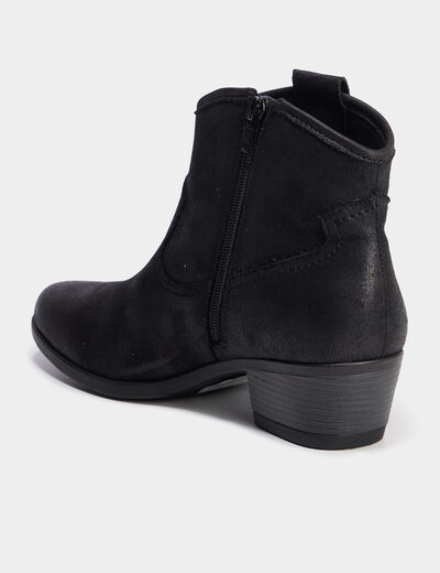 Boots esprit western &agrave; talons noir femme