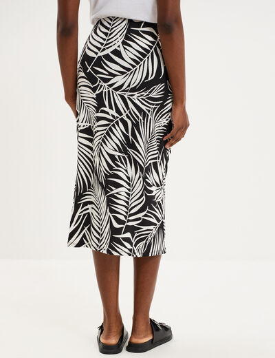 Jupe longue portefeuille noir femme