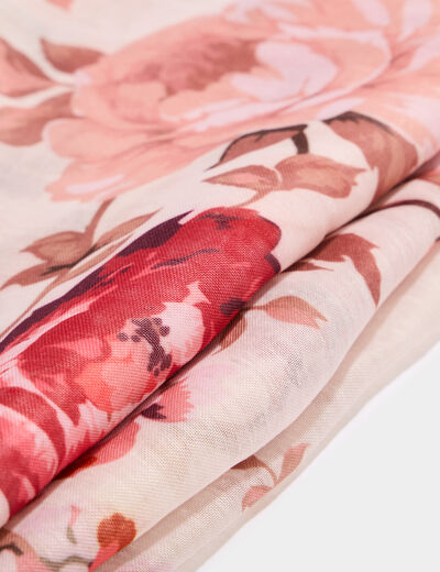 Foulard avec motif rouge femme