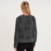 Pull col rond &agrave; sequins gris fonc&eacute; femme