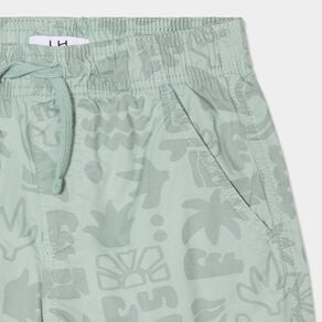 short bermuda droit taille elastiquee vert kaki garcon Short bermuda droit taille élastiquée vert kaki garçon