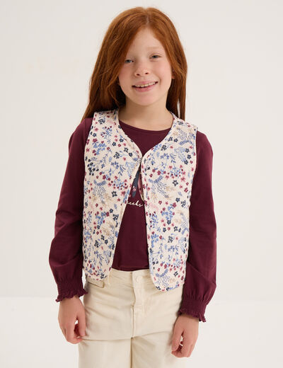 Gilet matelassé sans manches beige fille