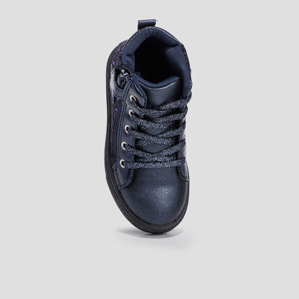 baskets montantes pailletees zippees bleu marine fille Baskets montantes pailletées zippées bleu marine fille