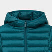 Doudoune l&eacute;g&egrave;re &agrave; capuche imperm&eacute;able vert fonc&eacute; fille