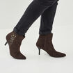 Bottines pointues à talons marron femme