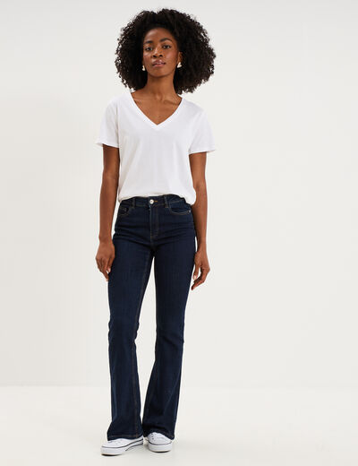 Jeans flare 5 poches denim brut femme