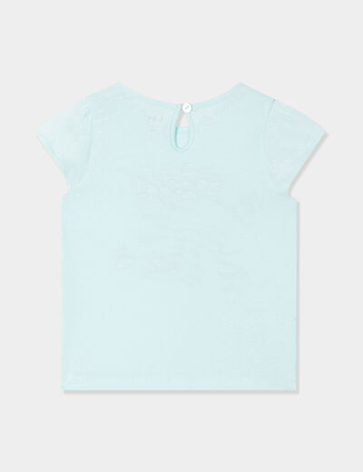 Ensemble 2 pièces t-shirt et short coton bleu pastel bébé fille
