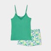Ensemble pyjama short et débardeur vert femme