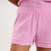 Bas de pyjama short gaze de coton rose femme