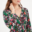 Robe courte fluide col cache-coeur noir femme