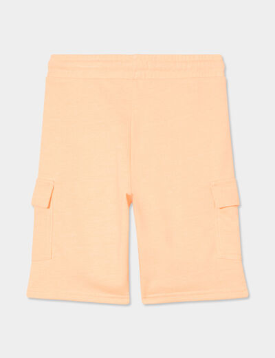 Bermuda cargo poches côtés orange fluo garçon