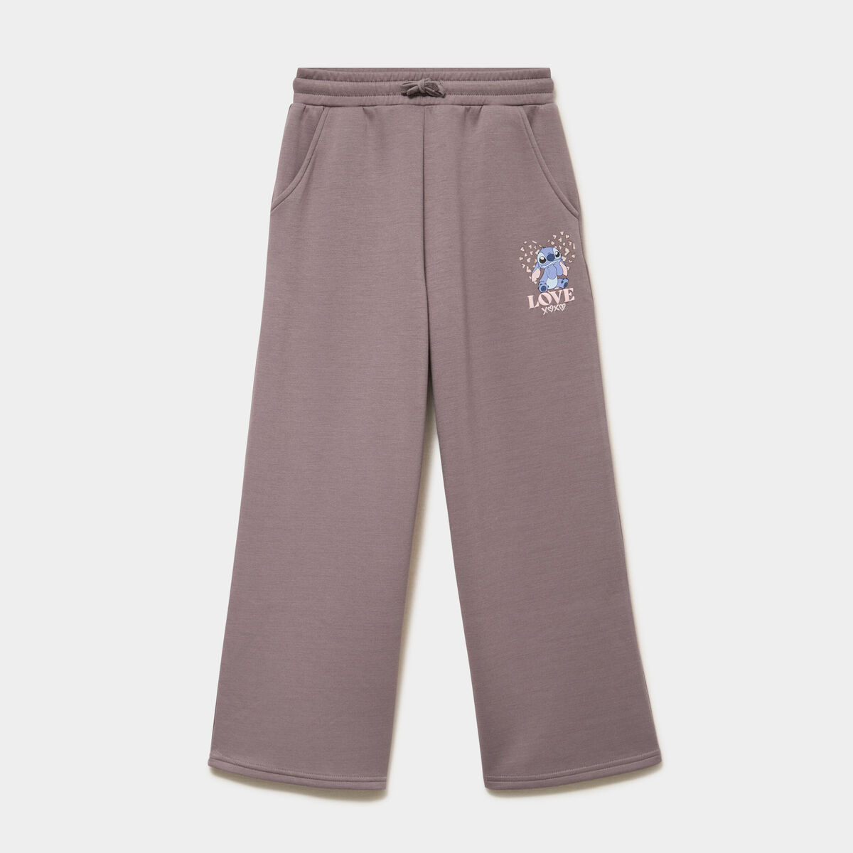 Pantalon de jogging large Stitch marron fille