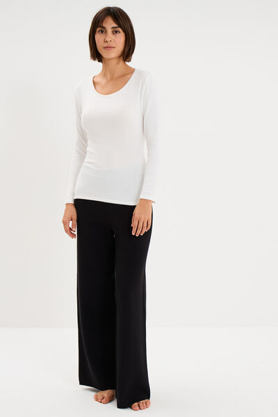 T-shirt thermique manches longues blanc femme