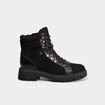 Boots crant&eacute;es &agrave; lacets noir femme