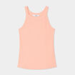 Débardeur côtelé col rond coton rose saumon fille