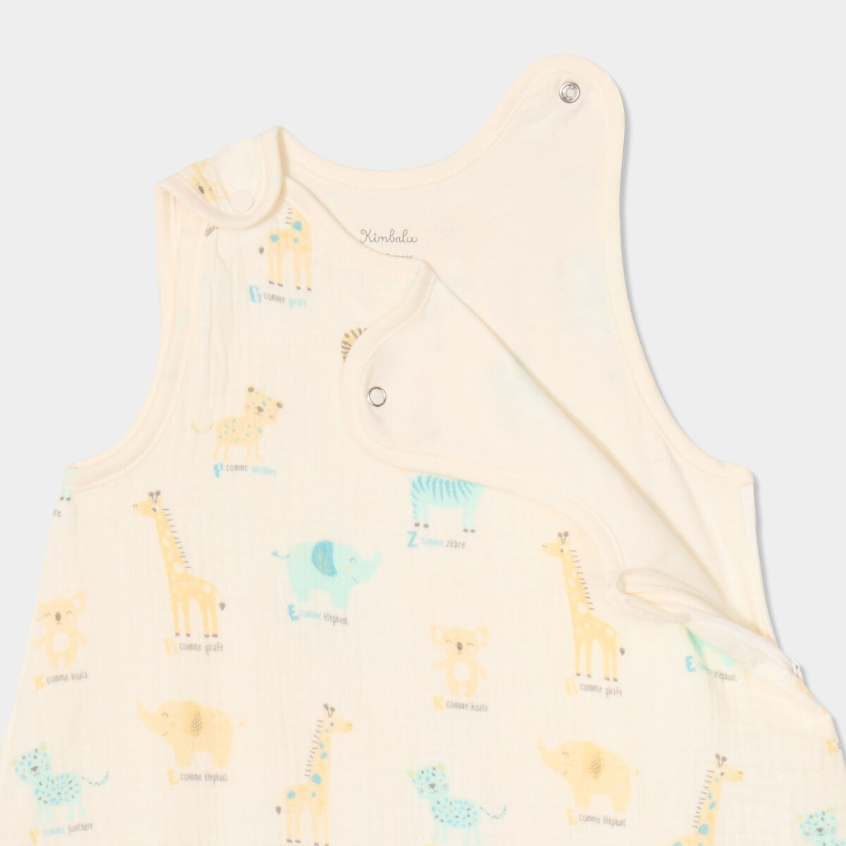 Gigoteuse TOG 1 ajustable gaze de coton creme b&eacute;b&eacute; gar&ccedil;on
