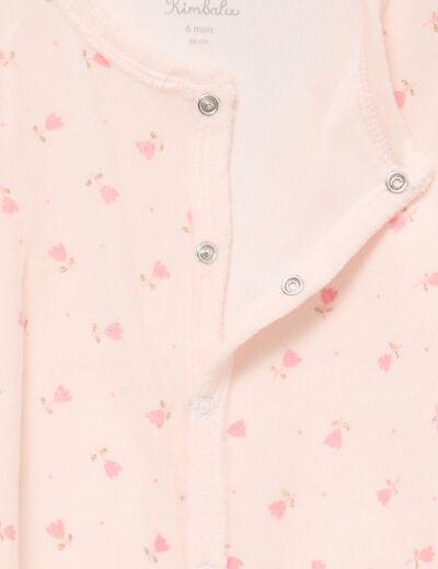 Ensemble body et dors-bien effet velours rose clair b&eacute;b&eacute;
