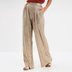Pantalon fluide large jaune or femme