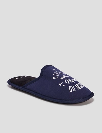 Chaussons mules meilleur papa bleu homme