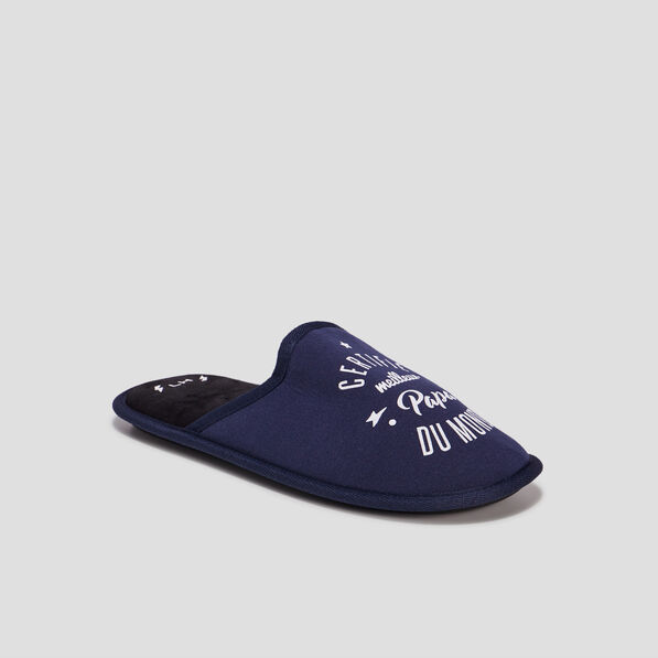 Chaussons mules meilleur papa bleu homme