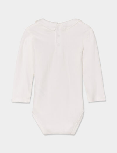 Body manches longues col claudine coton blanc bébé fille