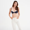 Soutien-gorge corbeille emboitant coton bleu marine femme