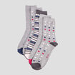 Lot 5 paires chaussettes gris femme