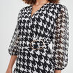 Robe cache-coeur manches 3/4 bouffantes ecru femme