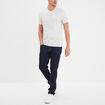 T-shirt droit col V ecru homme