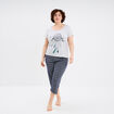 Ensemble pyjama corsaire 2 pi&egrave;ces coton gris clair femme grande taille