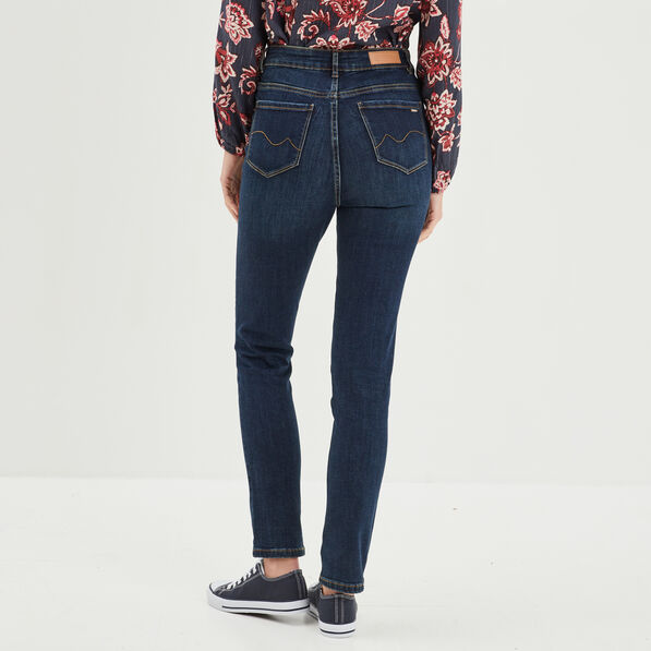 jeans slim taille haute denim brut femme Jeans slim taille haute denim brut femme