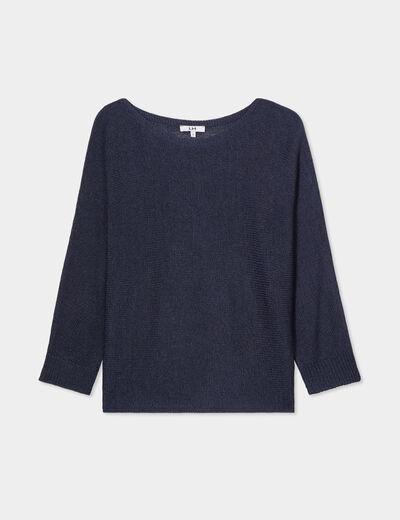 Pull manches longues bleu marine femme