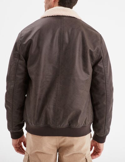 Blouson simili cuir col aviateur Creeks marron homme