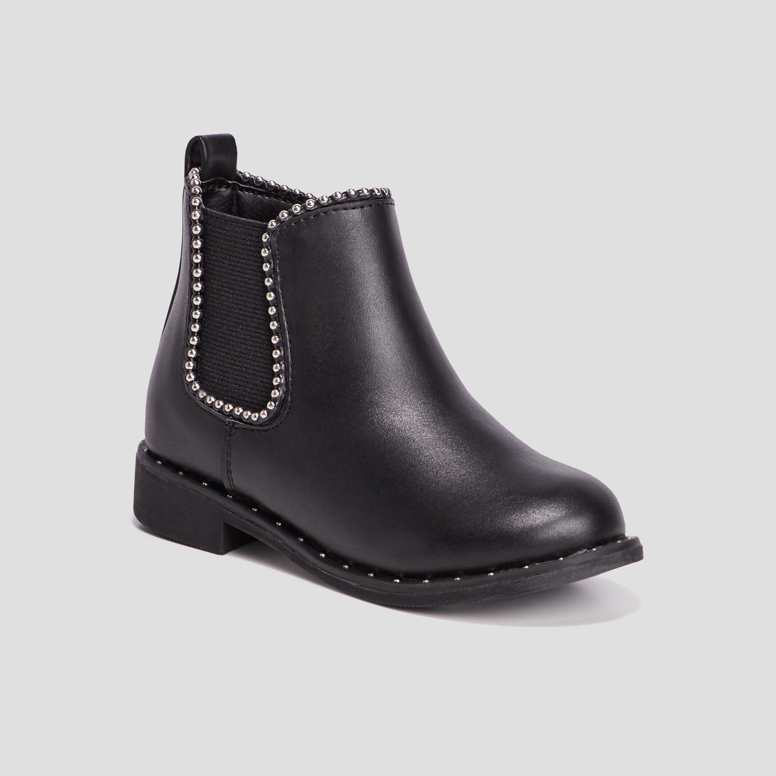 Bottines chelsea zippées à clous noir fille LIBERTO