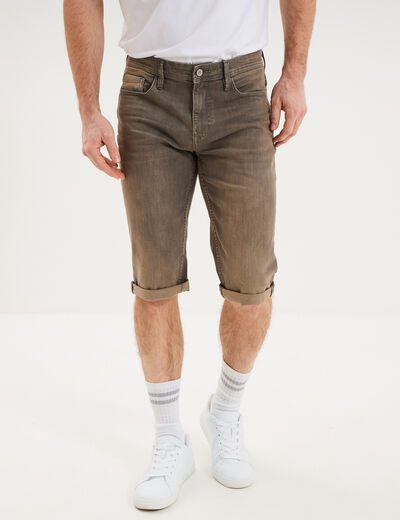 Bermuda short en jean regular denim gris homme