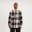Surchemise carreaux doubl&eacute;e effet sherpa ecru homme