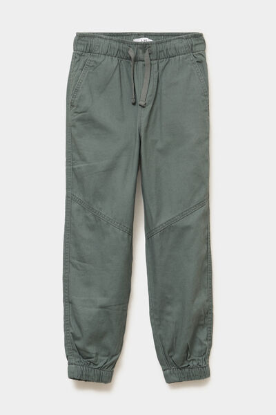 Pantalon jogger chaud doubl&eacute; coton vert kaki gar&ccedil;on